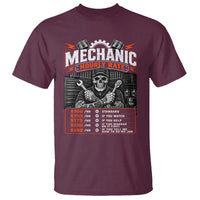 Mechanic Skeleton T Shirt Funny Hourly Rate Auto Car Garage Labor Rates