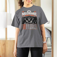 Mechanic Skeleton T Shirt For Women Funny Hourly Rate Auto Car Garage Labor Rates