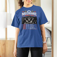 Mechanic Skeleton T Shirt For Women Funny Hourly Rate Auto Car Garage Labor Rates