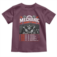 Mechanic Skeleton Toddler T Shirt Funny Hourly Rate Auto Car Garage Labor Rates