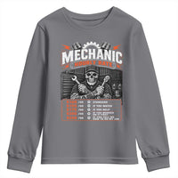 Mechanic Skeleton Youth Sweatshirt Funny Hourly Rate Auto Car Garage Labor Rates