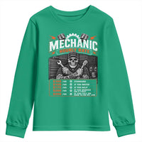 Mechanic Skeleton Youth Sweatshirt Funny Hourly Rate Auto Car Garage Labor Rates