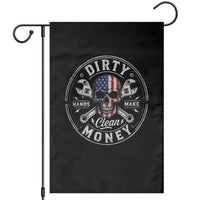 Mechanic Skeleton Garden Flag My Hands May Be Dirty But My Money is Clean Auto Repair Garage