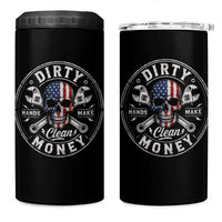 Mechanic Skeleton 4 in 1 Can Cooler Tumbler My Hands May Be Dirty But My Money is Clean Auto Repair Garage