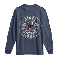 Mechanic Skeleton Long Sleeve Shirt My Hands May Be Dirty But My Money is Clean Auto Repair Garage