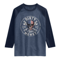 Mechanic Skeleton Raglan Shirt My Hands May Be Dirty But My Money is Clean Auto Repair Garage