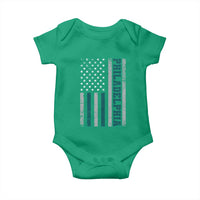 Philadelphia Baby Onesie Retro American Flag Philly Fan - Wonder Print Shop