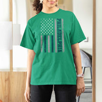 Philadelphia T Shirt For Women Retro American Flag Philly Fan - Wonder Print Shop