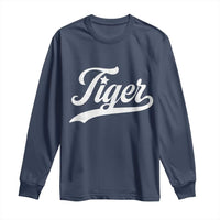 Retro Script Tigers Long Sleeve Shirt Vintage Team Name - Wonder Print Shop