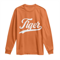 Retro Script Tigers Long Sleeve Shirt Vintage Team Name - Wonder Print Shop