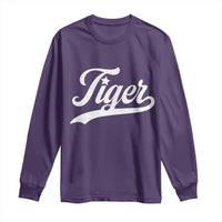 Retro Script Tigers Long Sleeve Shirt Vintage Team Name - Wonder Print Shop