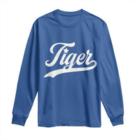 Retro Script Tigers Long Sleeve Shirt Vintage Team Name - Wonder Print Shop