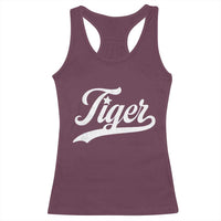 Retro Script Tigers Racerback Tank Top Vintage Team Name - Wonder Print Shop