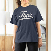 Retro Script Tigers T Shirt For Women Vintage Sports Team Name - Wonder Print Shop