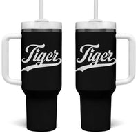 Retro Script Tigers Tumbler With Handle Vintage Sports Team Name - Wonder Print Shop