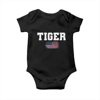Classic Tigers Baby Onesie Retro Varsity Vintage Team Name USA Flag - Wonder Print Shop