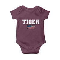Classic Tigers Baby Onesie Retro Varsity Vintage Team Name USA Flag - Wonder Print Shop