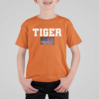 Classic Tigers T Shirt For Kid Retro Varsity Vintage Sports Team Name USA Flag - Wonder Print Shop