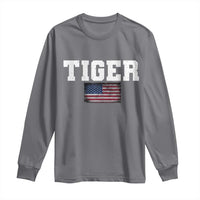 Classic Tigers Long Sleeve Shirt Retro Varsity Vintage Team Name USA Flag - Wonder Print Shop