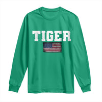 Classic Tigers Long Sleeve Shirt Retro Varsity Vintage Team Name USA Flag - Wonder Print Shop