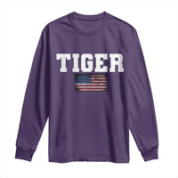 Classic Tigers Long Sleeve Shirt Retro Varsity Vintage Team Name USA Flag - Wonder Print Shop