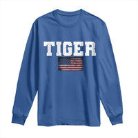 Classic Tigers Long Sleeve Shirt Retro Varsity Vintage Team Name USA Flag - Wonder Print Shop