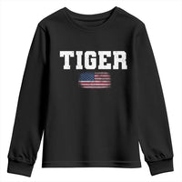 Classic Tigers Youth Sweatshirt Retro Varsity Vintage Team Name USA Flag - Wonder Print Shop