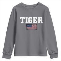 Classic Tigers Youth Sweatshirt Retro Varsity Vintage Team Name USA Flag - Wonder Print Shop