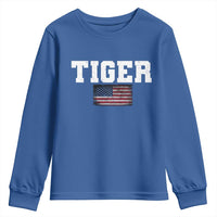 Classic Tigers Youth Sweatshirt Retro Varsity Vintage Team Name USA Flag - Wonder Print Shop