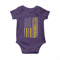 Pittsburgh Baby Onesie Retro Vintage USA Flag Patriotic American - Wonder Print Shop