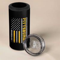 Pittsburgh 4 in 1 Can Cooler Tumbler Retro Vintage USA Flag Patriotic American - Wonder Print Shop