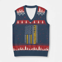 Pittsburgh V-Neck Knit Sweater Vest Retro Vintage USA Flag Patriotic American - Wonder Print Shop