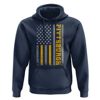Pittsburgh Hoodie Retro Vintage USA Flag Patriotic American - Wonder Print Shop