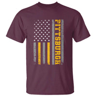Pittsburgh T Shirt Retro Vintage USA Flag Patriotic American - Wonder Print Shop