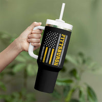 Pittsburgh Tumbler With Handle Retro Vintage USA Flag Patriotic American - Wonder Print Shop