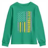 Pittsburgh Youth Sweatshirt Retro Vintage USA Flag Patriotic American - Wonder Print Shop