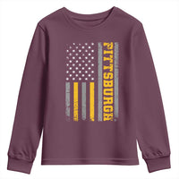 Pittsburgh Youth Sweatshirt Retro Vintage USA Flag Patriotic American - Wonder Print Shop