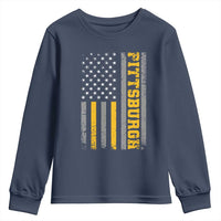 Pittsburgh Youth Sweatshirt Retro Vintage USA Flag Patriotic American - Wonder Print Shop