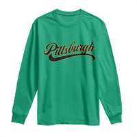 Pittsburgh Long Sleeve Shirt Classic Retro Vintage Pennsylvania PA - Wonder Print Shop