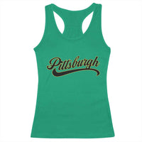 Pittsburgh Racerback Tank Top Classic Retro Vintage Pennsylvania PA - Wonder Print Shop