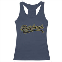 Pittsburgh Racerback Tank Top Classic Retro Vintage Pennsylvania PA - Wonder Print Shop