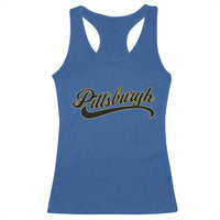 Pittsburgh Racerback Tank Top Classic Retro Vintage Pennsylvania PA - Wonder Print Shop