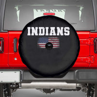 Classic Indians Spare Tire Cover Retro Varsity Vintage Sports Team Name USA Flag - Wonder Print Shop