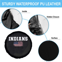 Classic Indians Spare Tire Cover Retro Varsity Vintage Sports Team Name USA Flag - Wonder Print Shop