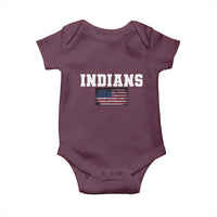 Classic Indians Baby Onesie Retro Varsity Vintage Team Name USA Flag - Wonder Print Shop