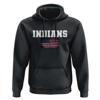 Classic Indians Hoodie Retro Varsity Vintage Sports Team Name USA Flag - Wonder Print Shop