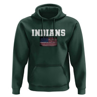 Classic Indians Hoodie Retro Varsity Vintage Sports Team Name USA Flag - Wonder Print Shop