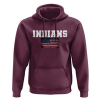 Classic Indians Hoodie Retro Varsity Vintage Sports Team Name USA Flag - Wonder Print Shop