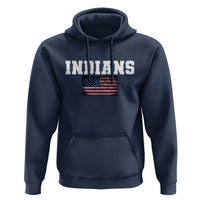 Classic Indians Hoodie Retro Varsity Vintage Sports Team Name USA Flag - Wonder Print Shop