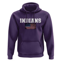 Classic Indians Hoodie Retro Varsity Vintage Sports Team Name USA Flag - Wonder Print Shop